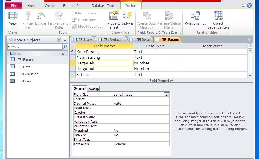 Aplikasi Penjualan Dengan Visual Basic 6 – Part 1 – Desain Database