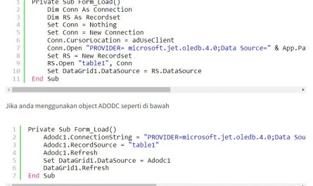Membuat Koneksi Visual Basic 6 dengan Database MS Access