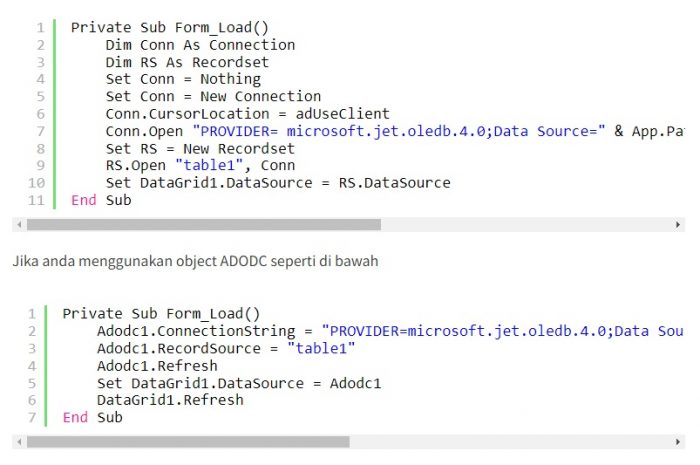 Membuat Koneksi Visual Basic 6 dengan Database MS Access