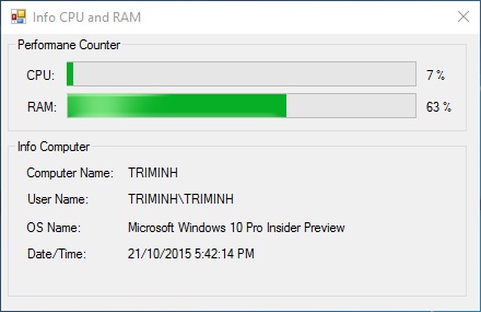 Menampilkan informasi CPU dan RAM menggunakan VB.NET