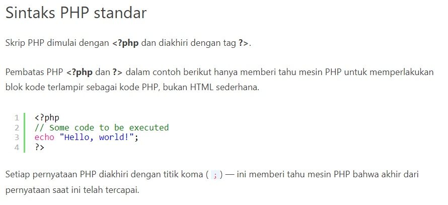 Sintaks Dasar PHP: Aturan Penulisan Kode PHP