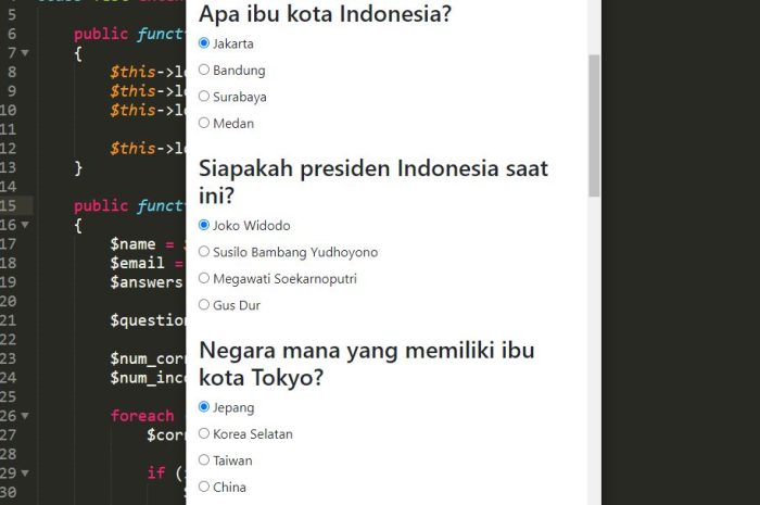 Membuat Quiz Sederhana Menggunakan Framework CodeIgniter