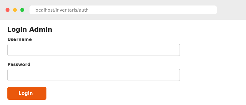 Form login admin