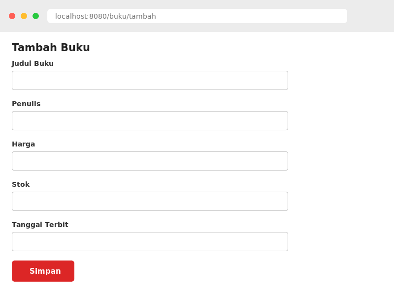 Form tambah buku