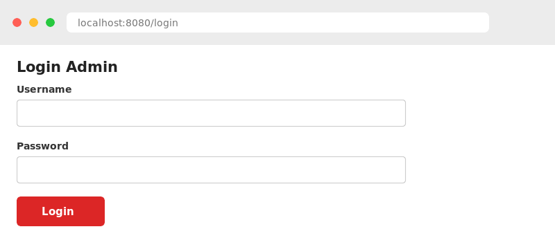 Form login admin