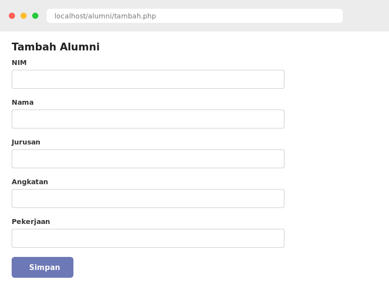 Form tambah alumni