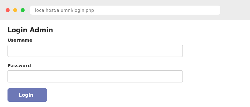 Form login admin