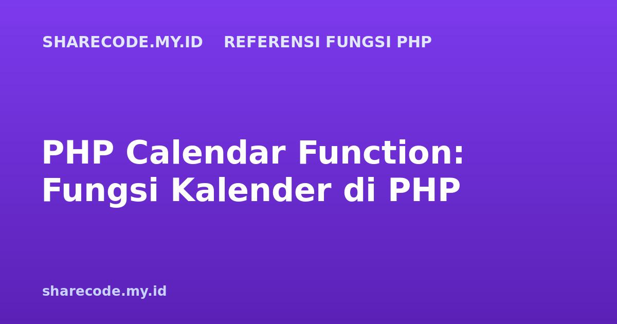 php-calendar-functions