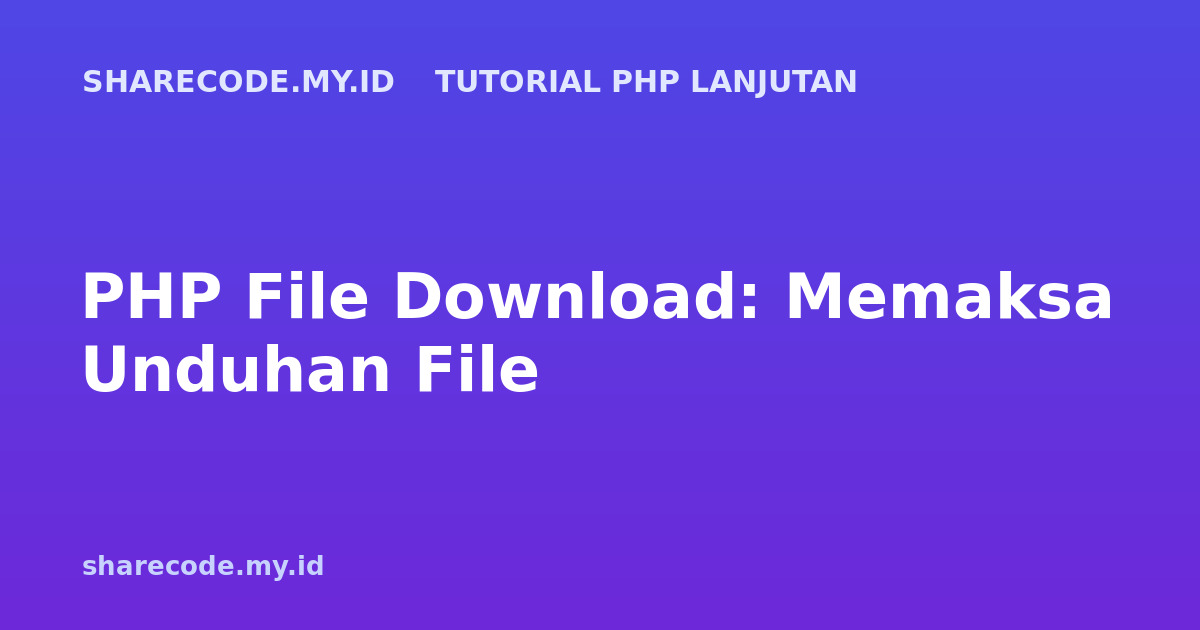PHP File Download: Memaksa Unduhan File