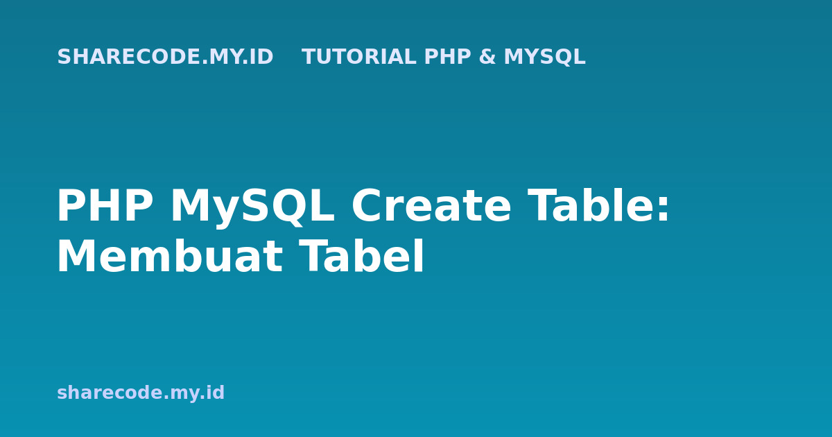 PHP MySQL Create Table: Membuat Tabel