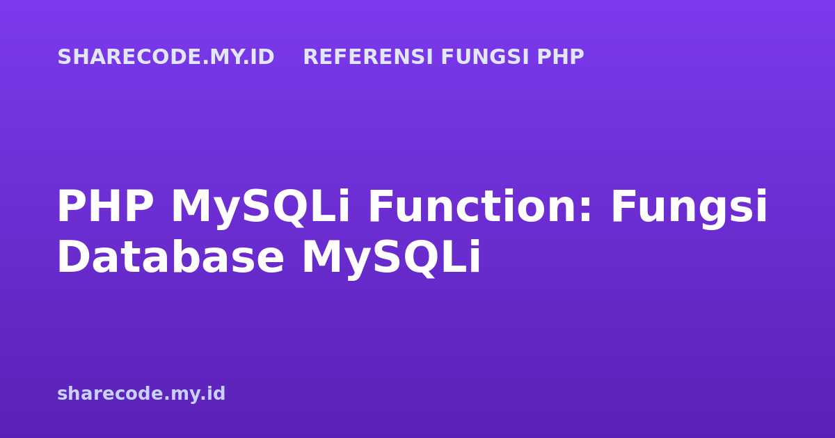 php-mysqli-functions